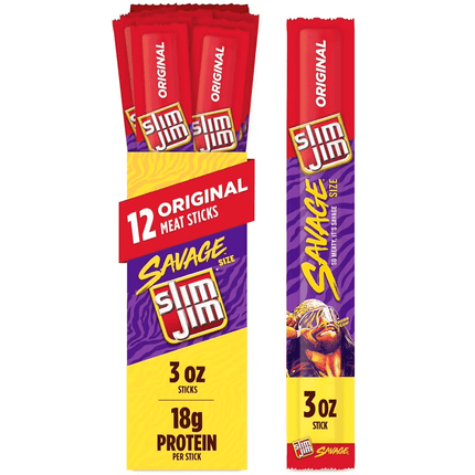 Slim Jim Original Savage Size Smoked Snack Stick, Original 3 oz - Wine barrel Plus