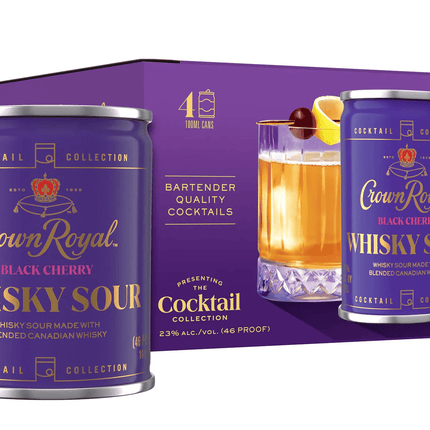 CROWN ROYAL BLACK CHERRY COCKTAIL 4PK 100ML CAN 46 PROOF - Wine barrel Plus