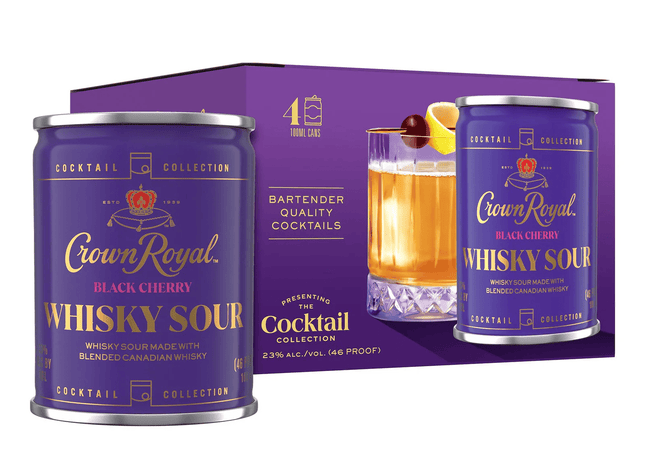 CROWN ROYAL BLACK CHERRY COCKTAIL 4PK 100ML CAN 46 PROOF - Wine barrel Plus