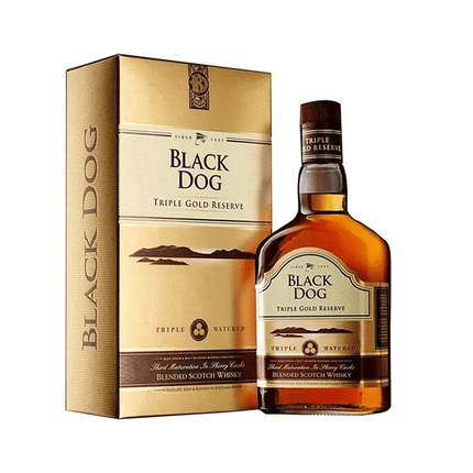 BLACK DOG TRIPLE GOLD RESERVE 85.6 Proof 750 ml - Wine barrel Plus