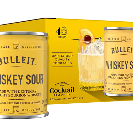 BULLEIT WHISKEY SOUR COCKTAIL 100ML 4PK CAN