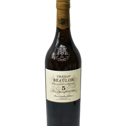 Wine bottle with a gold foil cap on a white background
