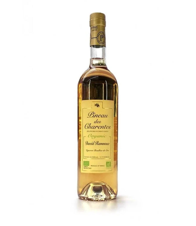 Bottle of Pineau des Charentes on a white background