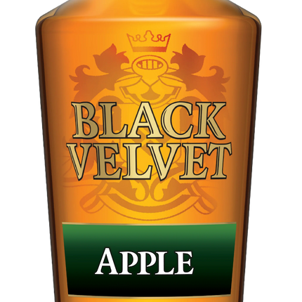 Black Velvet Apple whiskey bottle on a white background