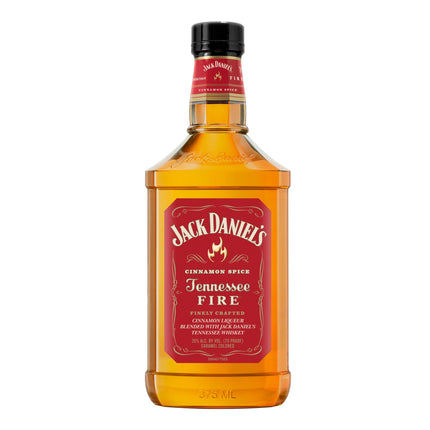 Jack Daniel's Tennessee Fire whiskey bottle on a white background