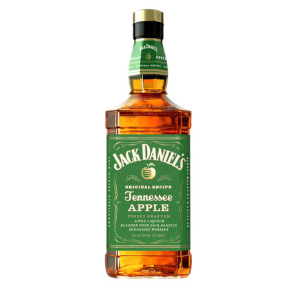 Jack Daniel's Tennessee Apple whiskey bottle on a white background
