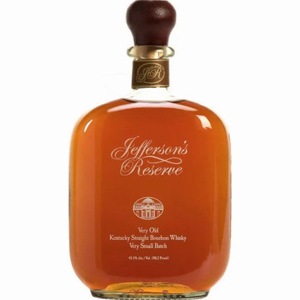 Bottle of Jefferson's Reserve bourbon whiskey on a white background