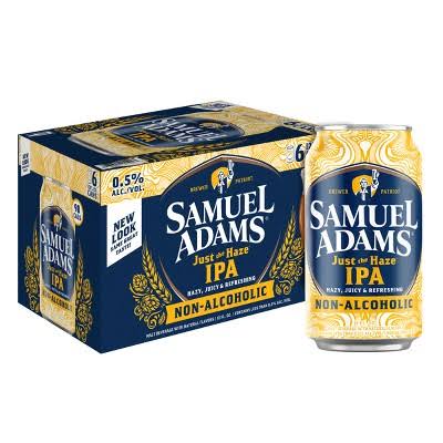 SAM ADAMS JUST THE HAZE NON-ALCOHOLIC 6PK 12OZ CAN