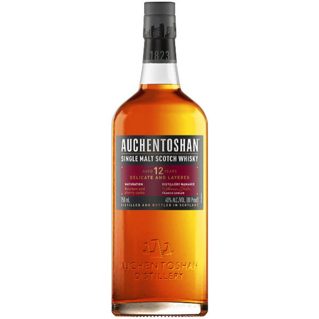 AUCHENTOSHAN - 12 YR 80 Proof 750 ml - Wine barrel Plus