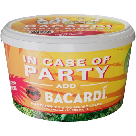 BACARDI VARIETY BUCKET PL 20PK 70 Proof 50 ml - Wine barrel Plus
