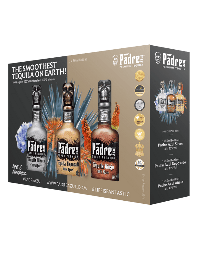 PADRE AZUL SUP PRE VARIETY 3PK 80 Proof 50 ml - Wine barrel Plus