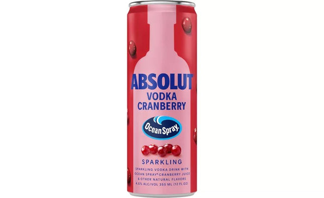ABSOLUT RTD OCEAN CRANBERRY SPARKLING 1PK 355ML - Wine barrel Plus